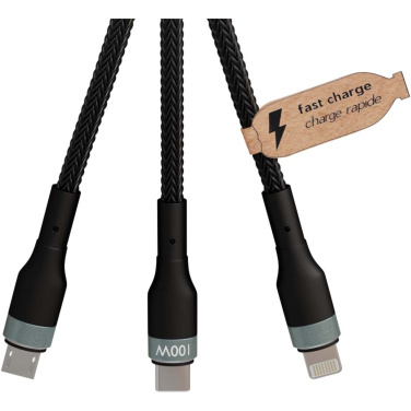 Logo trade promotional giveaway photo of: SCX.design C53 100W 5-in-1 rPET ultra fast charging cable