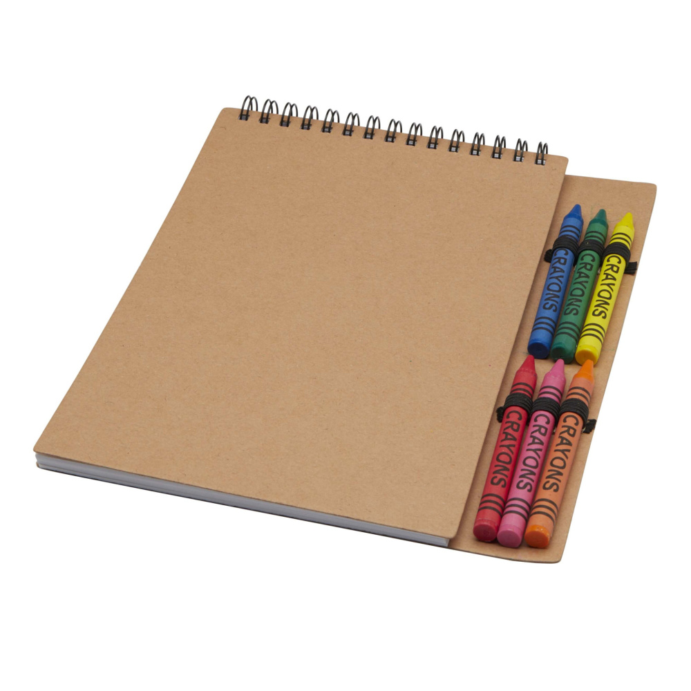 Logotrade promotional items photo of: Doodle A5 spiral soft cover notebook and crayon set