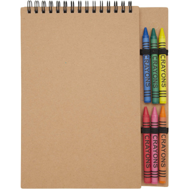 Logotrade promotional gift picture of: Doodle A5 spiral soft cover notebook and crayon set