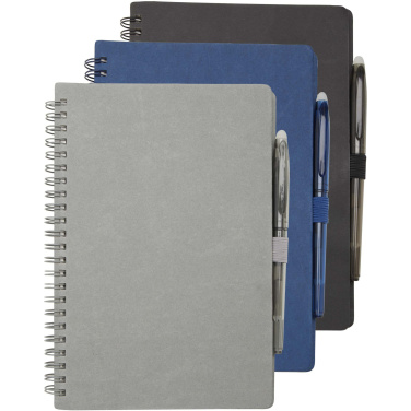Logo trade promotional gift photo of: Slate reusable soft cover notebook and pen set (black ink)