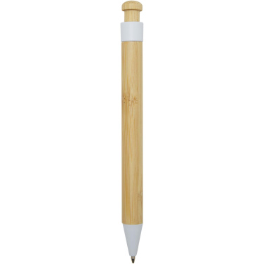 Logotrade promotional merchandise photo of: Rattan bamboo and recycled plastic ballpoint pen (black ink)