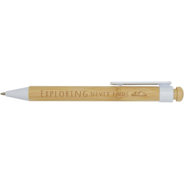 Logotrade promotional merchandise image of: Rattan bamboo and recycled plastic ballpoint pen (black ink)