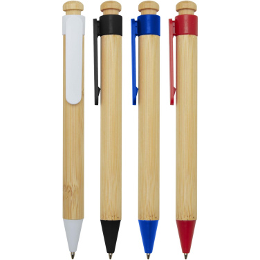 Logotrade business gift image of: Rattan bamboo and recycled plastic ballpoint pen (black ink)