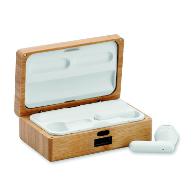 Logotrade business gifts photo of: TWS earbuds in bamboo case