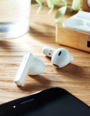 Logotrade promotional gift picture of: TWS earbuds in bamboo case