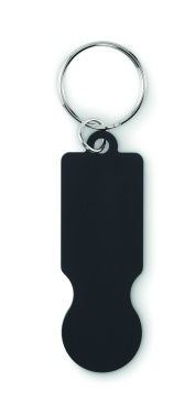 Logo trade business gifts image of: Key ring with trolley token
