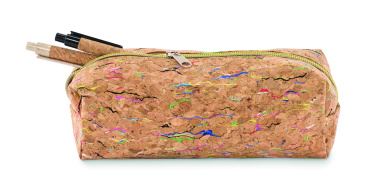 Logo trade advertising product photo of: Coloured cork pencil case