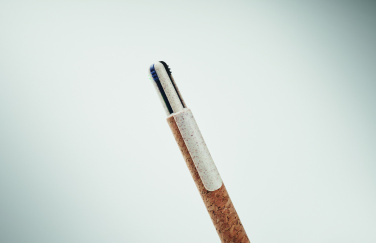 Logotrade promotional giveaway image of: Cork 4-colour ink ball pen