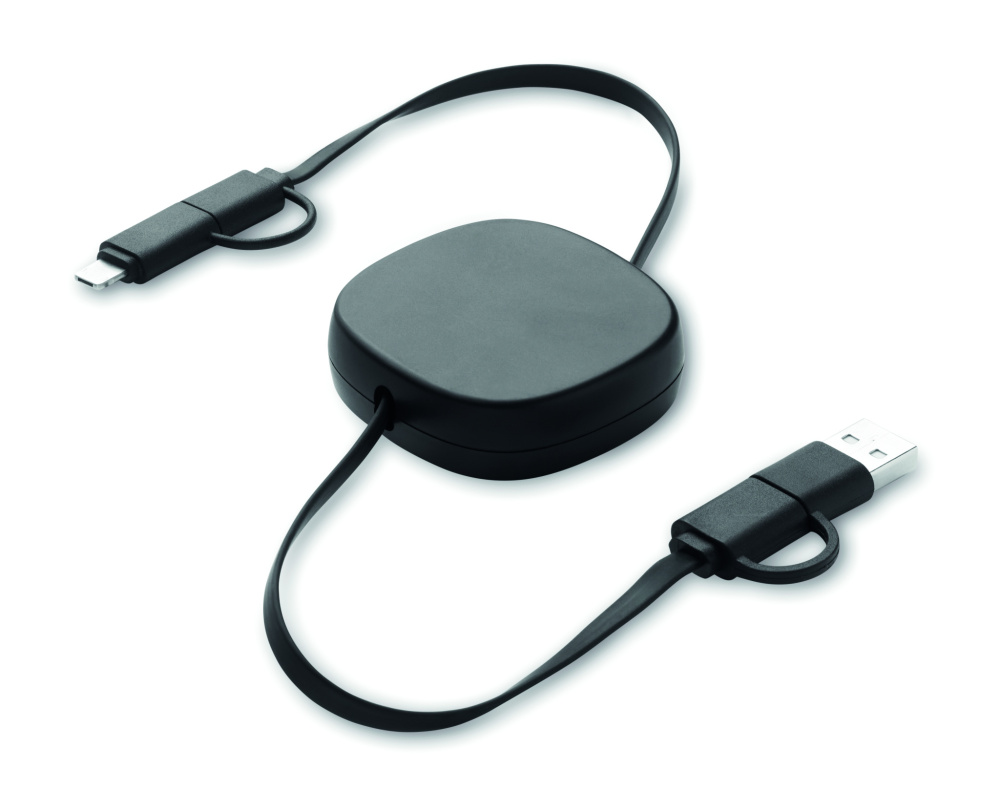 Logo trade promotional merchandise picture of: 60W retractable charging cable
