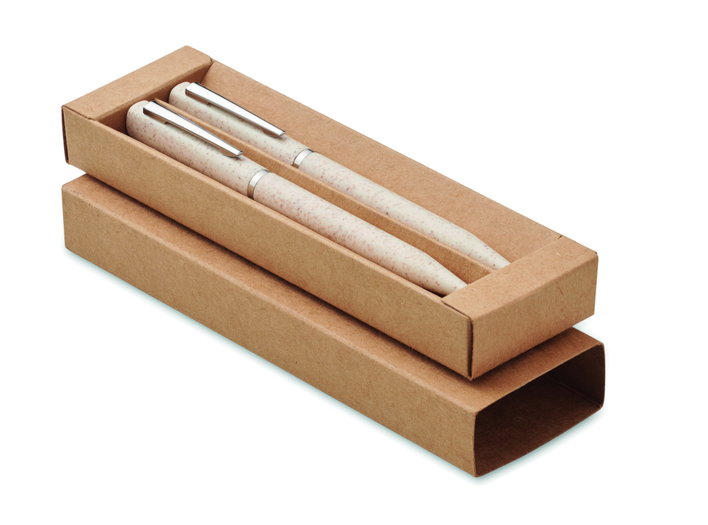 Logotrade corporate gift image of: Wheat straw/ABS twist pen set