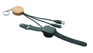 Logo trade promotional merchandise image of: Key ring with 4 in 1 60W cable