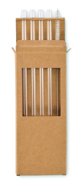 Logotrade promotional item picture of: 4 reusable glass straws