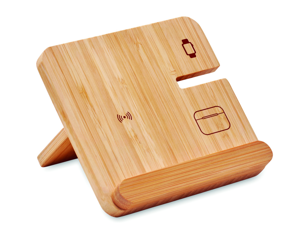 Logo trade promotional merchandise picture of: 3 in 1 15W wireless charger