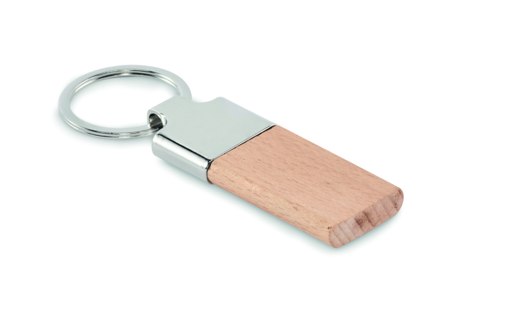 Logo trade promotional items picture of: Key ring with rubber wood