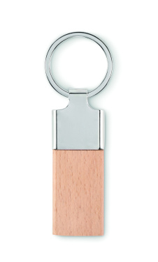 Logo trade corporate gifts picture of: Key ring with rubber wood