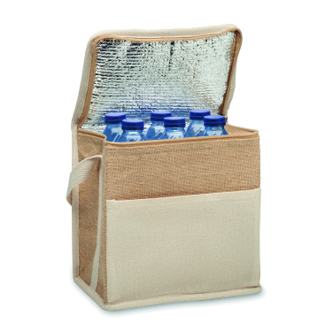 Logotrade corporate gift image of: Jute and canvas cooler bag 3L