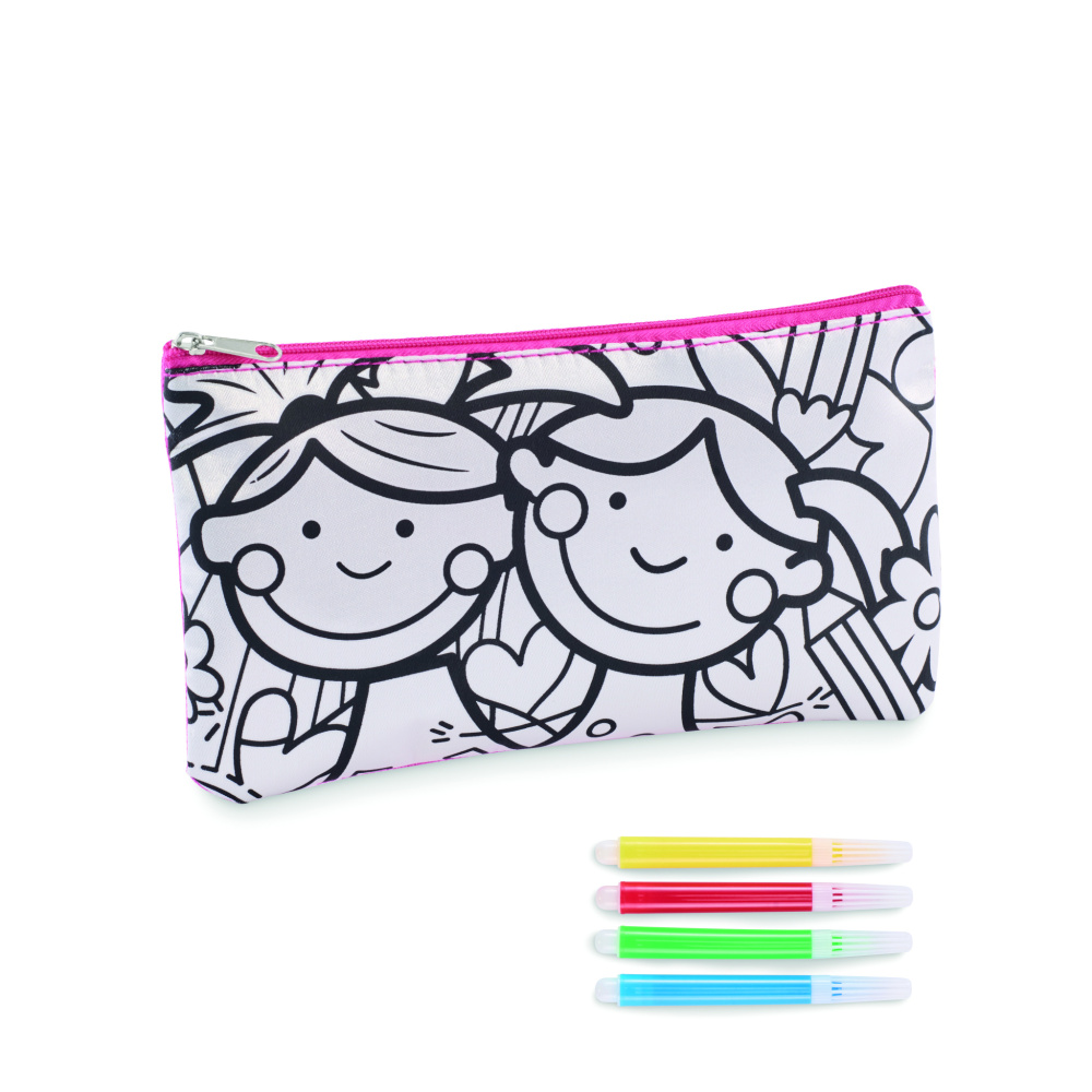 Logo trade promotional items image of: Pencil case with markers