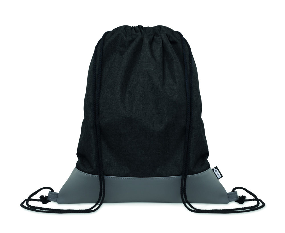 Logo trade promotional giveaway photo of: RPET PU drawstring bag 2 tone