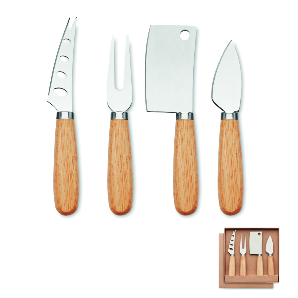 Logo trade corporate gifts picture of: Set of 4 cheese knives