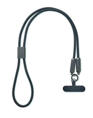 Logo trade promotional merchandise picture of: 60W phone holder lanyard cable