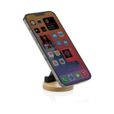 Logotrade promotional merchandise image of: Magmount RCS recycled plastic and bamboo phone stand