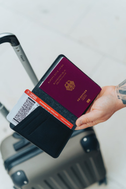 Logo trade promotional giveaways image of: Trackmate RCS rpolyester passport holder worldwide locating