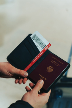 Logotrade advertising product image of: Trackmate RCS rpolyester passport holder worldwide locating