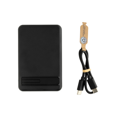 Logotrade promotional product image of: Zen RCS rplastic 5000 mah 5W magnetic bamboo powerbank