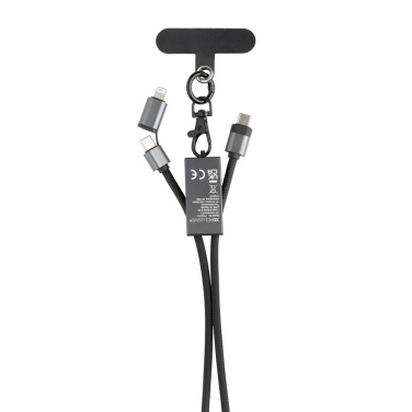 Logo trade promotional giveaways picture of: Terra RCS recycled PET phone cord with dual charge cable