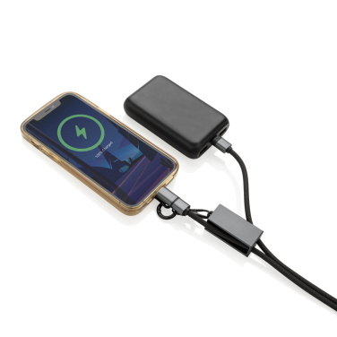 Logo trade business gifts image of: Terra RCS recycled PET phone cord with dual charge cable