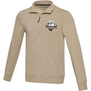 Logo trade promotional giveaways image of: Tin unisex Aware™ recycled quarter zip sweater