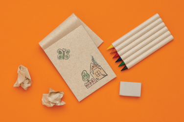 Logo trade corporate gifts image of: Micki GRS infinity 6pc coloring pencil set with notepad