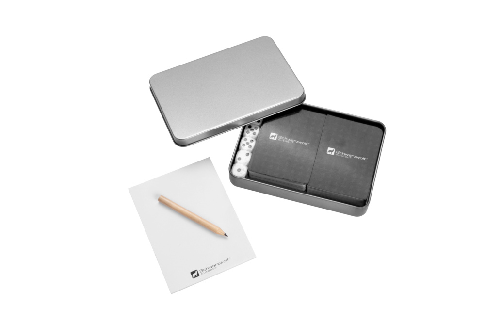 Logotrade promotional giveaways photo of: Set of playing cards and dice MURRAY Schwarzwolf