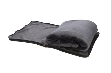 Logo trade promotional giveaway photo of: Blanket and pillow 2 in 1 AMIATA Schwarzwolf