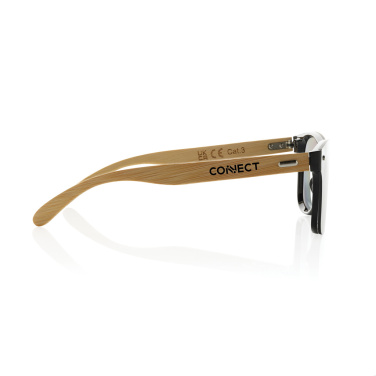 Logo trade promotional products image of: Prism RCS recycled plastic sunglasses with bamboo frame