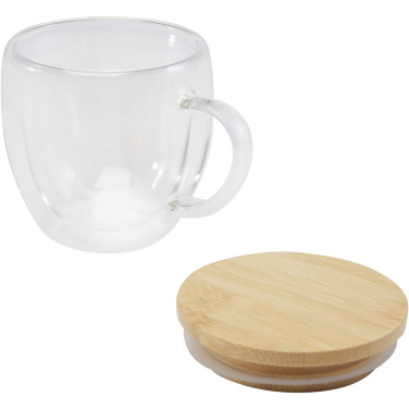 Logotrade promotional merchandise photo of: Lenora 250 ml glass cup with bamboo lid