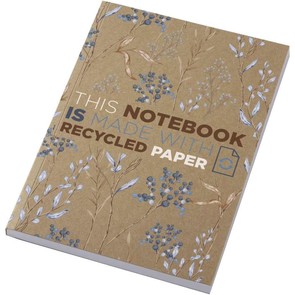 Logo trade promotional items picture of: Novella Austen A5 recycled soft cover kraft notebook - 100 sheets