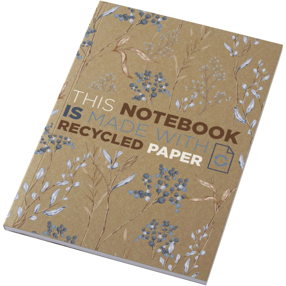 Logo trade business gifts image of: Novella Austen A5 recycled soft cover kraft notebook - 50 sheets
