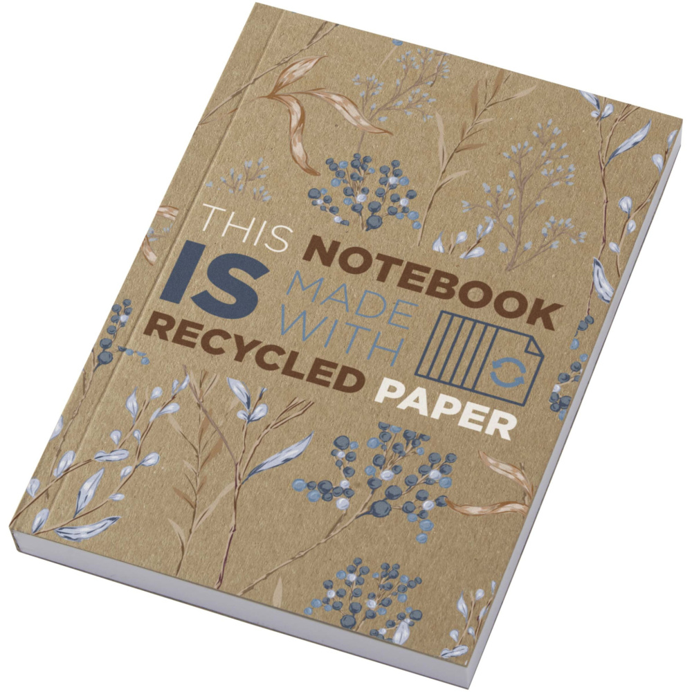 Logo trade advertising products image of: Novella Austen A6 recycled soft cover kraft notebook - 100 sheets