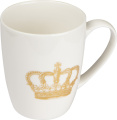 Mug with crown print 300 ml, white