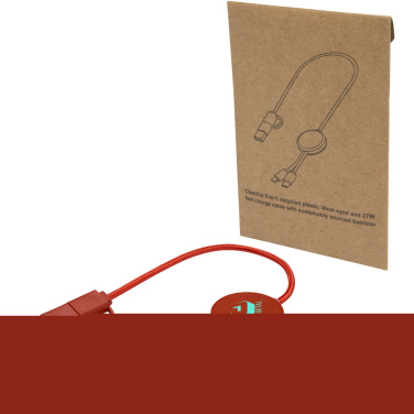 Logotrade advertising product picture of: Citala 5-in-1 recycled plastic 30 cm data sync and 27W fast charge cable