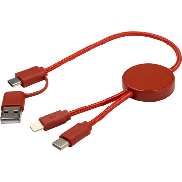 Logo trade promotional products image of: Citala 5-in-1 recycled plastic 30 cm data sync and 27W fast charge cable