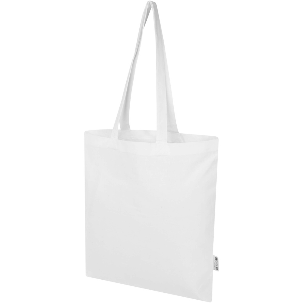 Logo trade promotional merchandise photo of: Madras Blend 140 g/m² GRS recycled cotton tote bag 7L