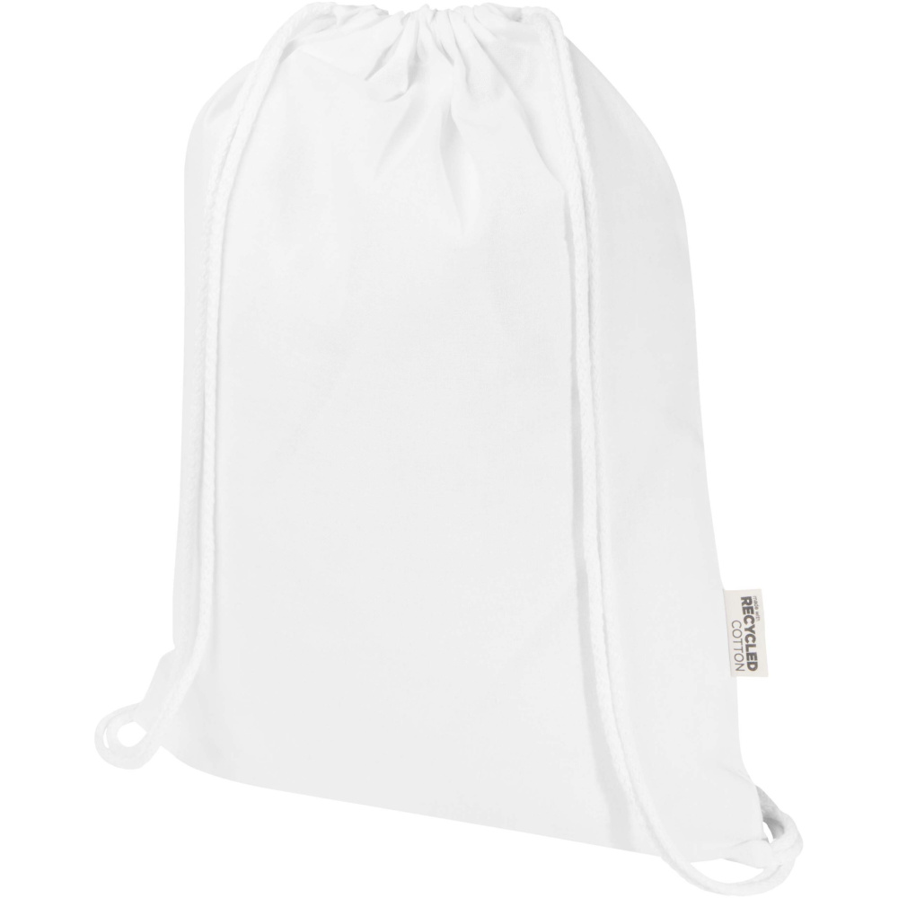 Logo trade promotional merchandise picture of: Oregon Blend 140 g/m² GRS recycled drawstring bag 5L