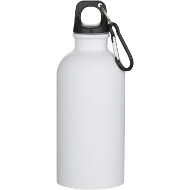 Logotrade promotional items photo of: Oregon 400 ml matte RCS recycled single wall stainless steel water bottle with carabiner