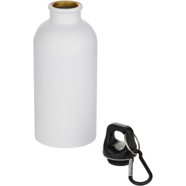 Logotrade promotional merchandise image of: Oregon 400 ml matte RCS recycled single wall stainless steel water bottle with carabiner