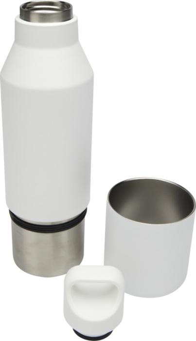 Logo trade promotional items image of: Odessy 600 ml RCS certified recycled stainless steel insulated bottle with 300 ml cup