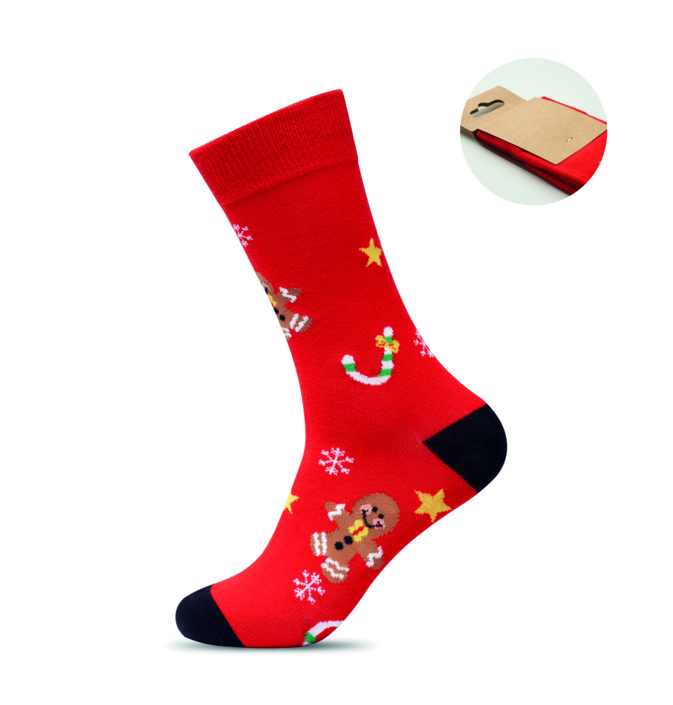 Logo trade business gifts image of: Pair of Christmas socks M