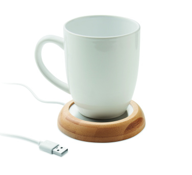 Logo trade promotional gifts picture of: Bamboo mug warmer with USB