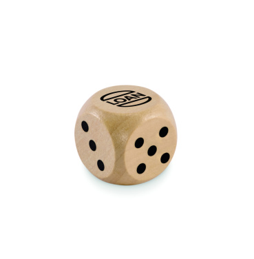 Logo trade promotional gift photo of: Schima wooden dice 3cm dia